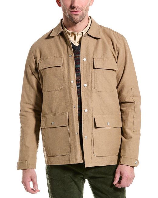 J.McLaughlin Natural Solid Ford Linen-blend Jacket for men