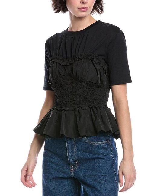 Sea Black Diana Taffeta Top