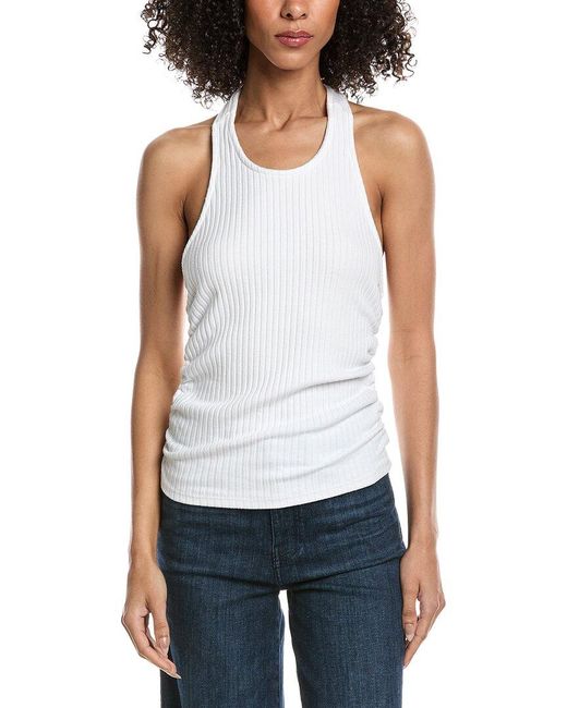 Project Social T White After The Rain Rib Halter Top