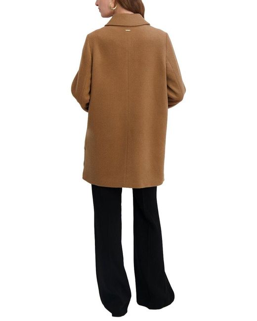 Tahari Brown Paula Wool-Blend Coat