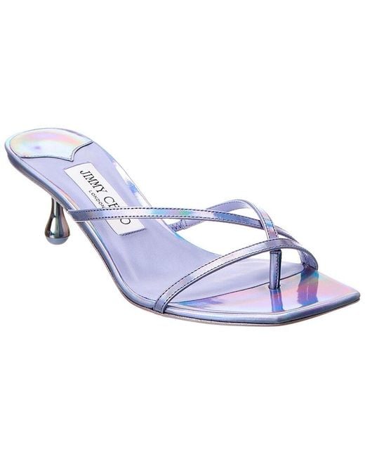 Jimmy Choo Blue Etana Mule 50 Leather Sandal