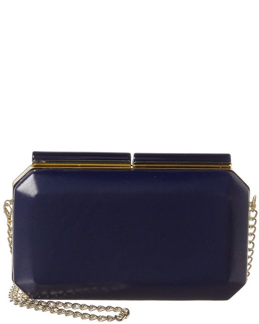 BCBGMAXAZRIA Blue Colby Leather Clutch