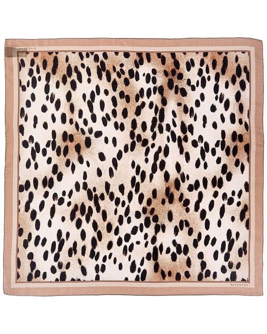 Givenchy Black Square Small Silk Scarf