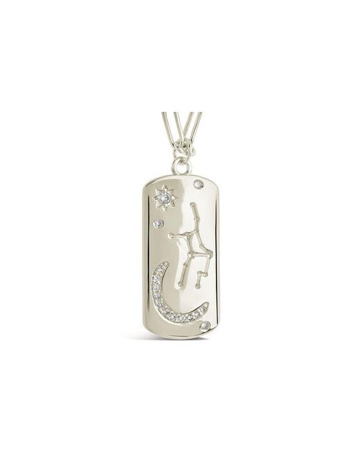 Sterling Forever Multicolor Virgo Constellation Dog Tag Necklace