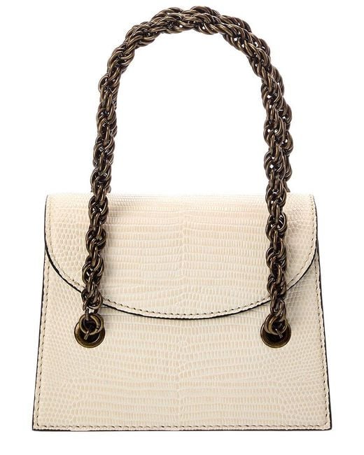 Moschino Natural Padlock Detail Large Leather Crossbody