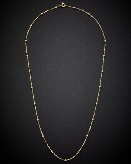 Italian Gold Black 14k Bead Station Necklace