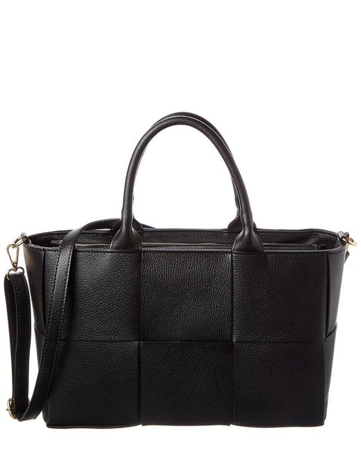 Isabella Rossetti Black Isabel Hand-Woven Leather Tote