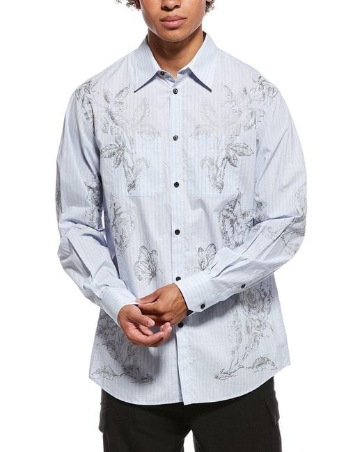 Valentino Blue Dark Blooming Shirt for men
