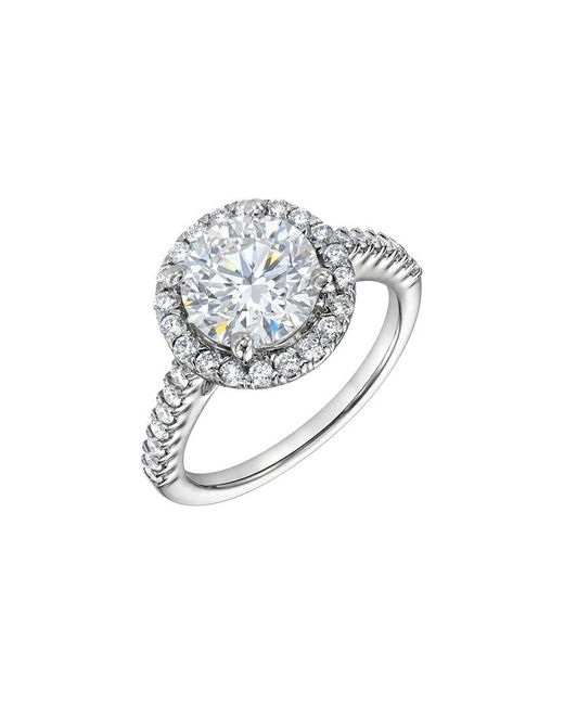 Lab Grown Diamonds White 14K 2.50 Ct. Tw. Lab-Grown Diamond Halo Engagement Ring
