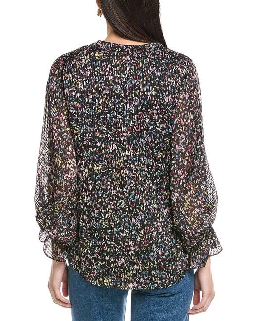 Vince Camuto Black Split Neck Blouse