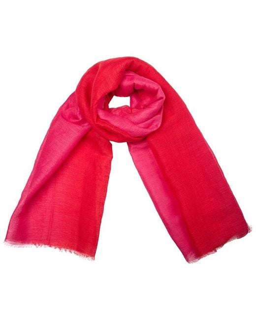 Saachi Red Linen Ombre Scarf