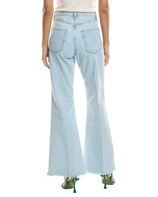 FRAME Blue The Lax Wisp Raw Fray Flare Jean
