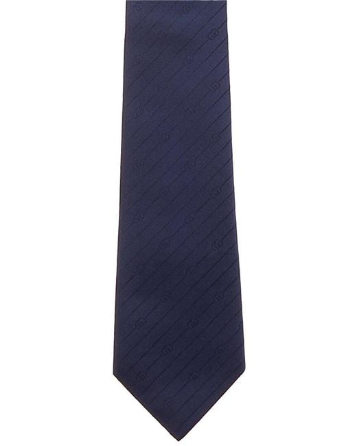 Gucci Blue Interlocking G Silk Jacquard Tie for men