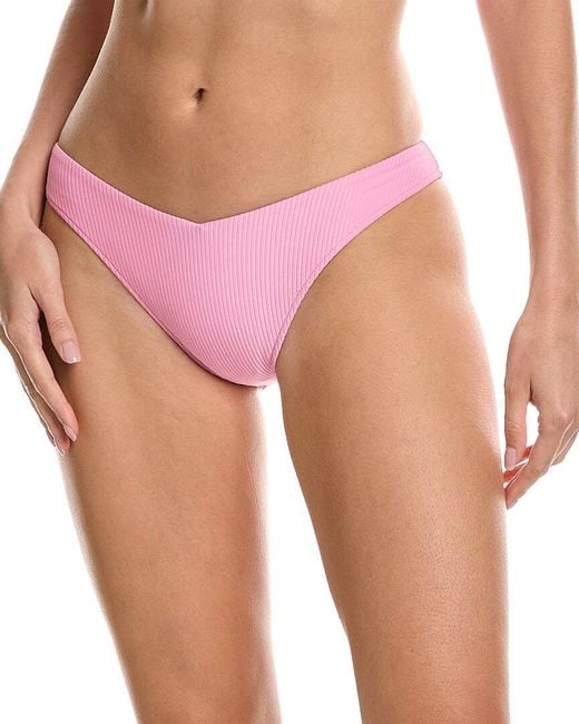 Frankie's Bikinis Pink Bikinis Enzo Ribbed Bikini Bottom