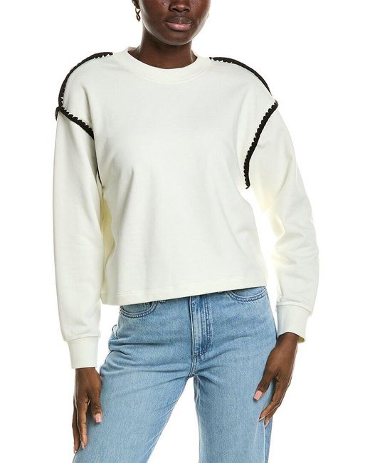 Rag & Bone Blue Terry Blanket Stitch Sweatshirt