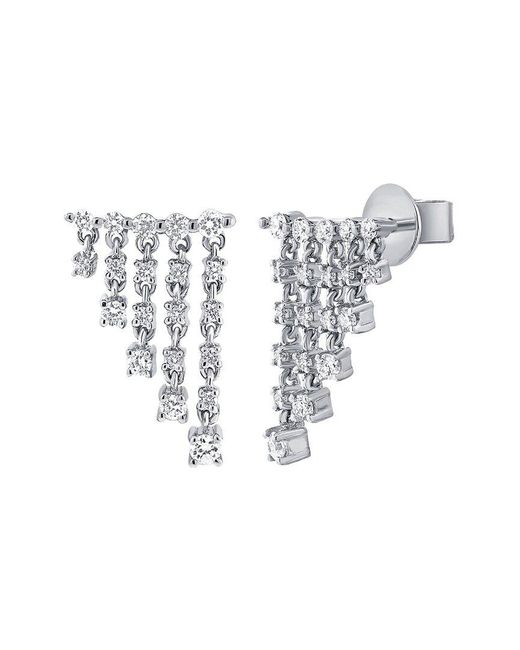 Sabrina Designs White 14k 0.41 Ct. Tw. Diamond Dangle Climber Earrings