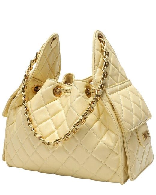 Tiffany & Fred Paris Metallic Quilted Leather Shoulder Bag
