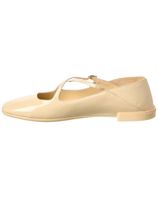 Jimmy Choo Natural Eleri Patent Ballerina Flat