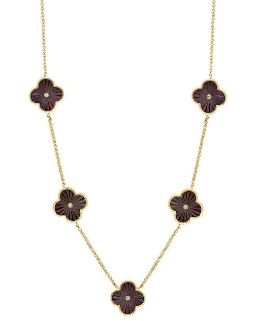 Effy Fine Jewelry Natural 14K 0.04 Ct. Tw. Diamond & 11Mm Pearl Necklace