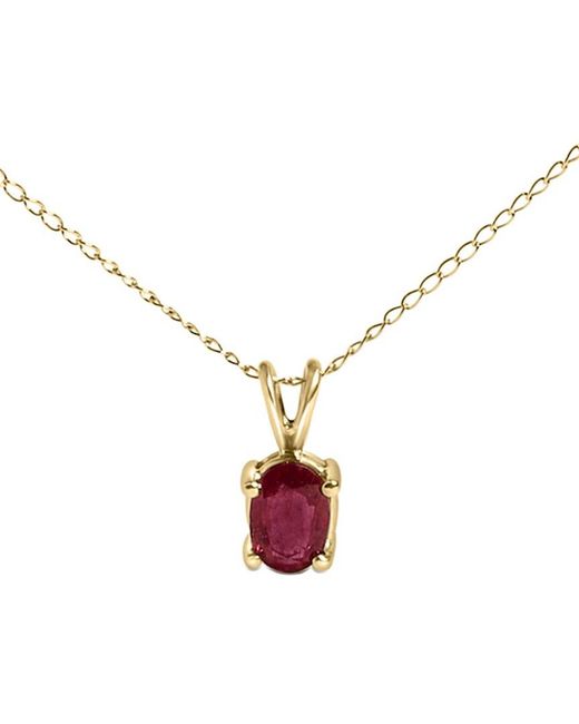 Haus of Brilliance Pink Colorful Gemstones 14K 0.60 Ct. Tw. Ruby Pendant Necklace