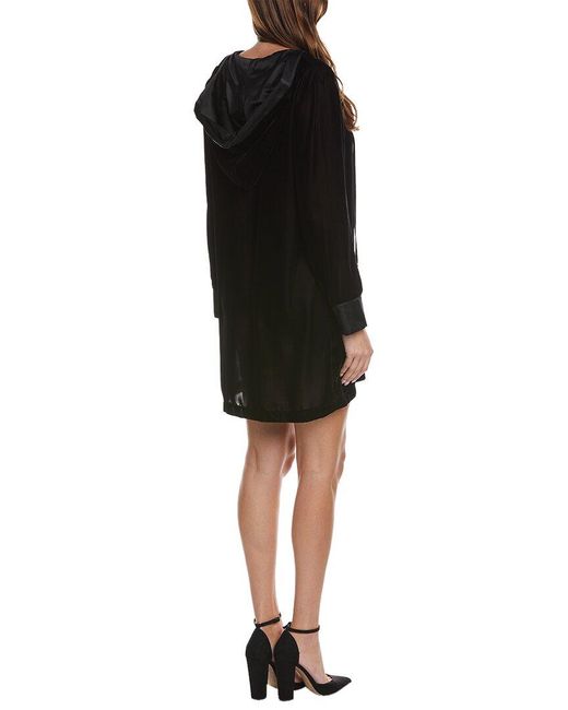 Finley Black Hooded Velvet Dress