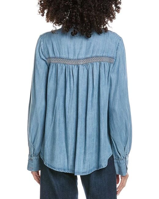 Elan Blue Long Sleeve Top