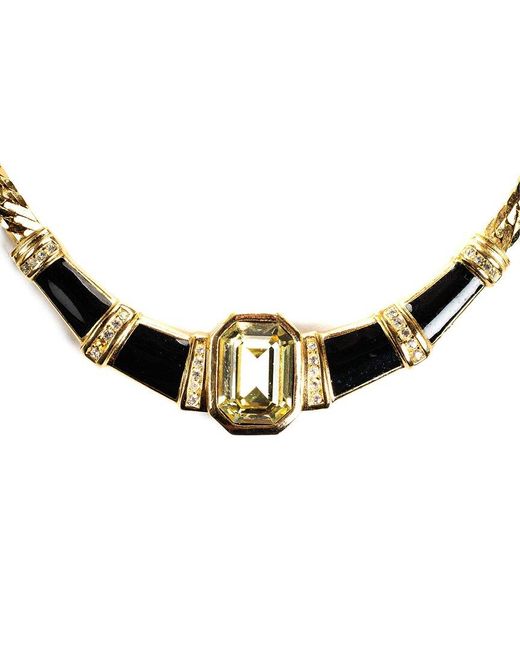 Dior Metallic Dior 18K Plated Citrine Necklace (Authentic Pre-Owned)