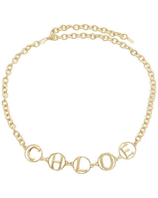 Chloé Metallic The Script Jewelry Belt