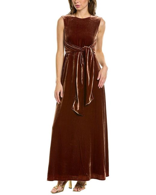 Lafayette 148 New York Brown Talana Silk-blend Maxi Dress