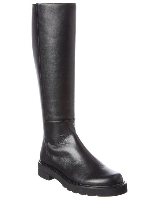 Stuart Weitzman Mila Lift Leather Knee-high Boot in Black | Lyst