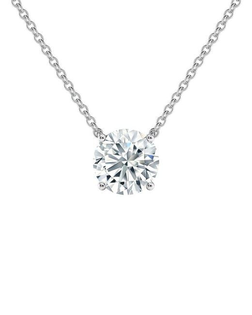 Sabrina Designs Lab Grown Diamonds Metallic 14K 4.00 Ct. Tw. Lab-Grown Diamond Solitaire Necklace