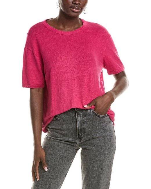 Officine Generale Red Officine Generale Linen-Blend T-Shirt