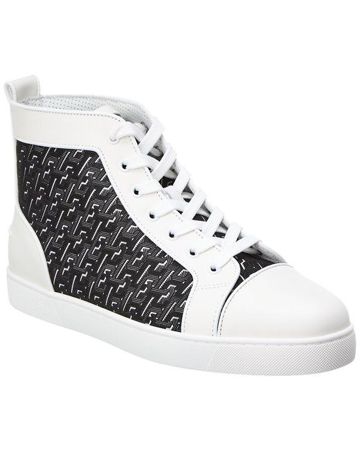 Christian Louboutin Louis Orlato Rubber-Trimmed Mesh and Full-Grain Leather High-Top Sneakers - Men - White Sneakers - EU 42.5