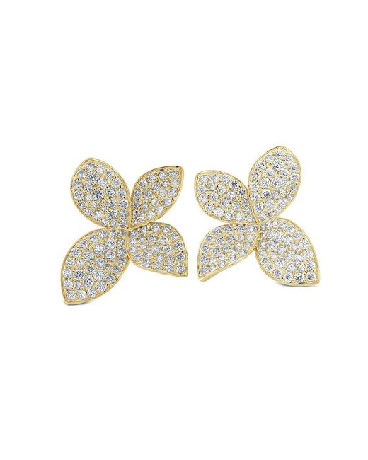 Sabrina Designs White 14k 3.17 Ct. Tw. Diamond Flower Earrings