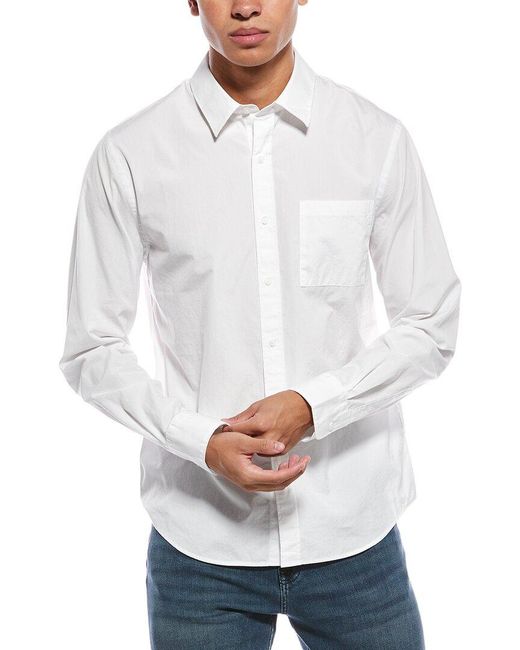 Vince White Poplin Classic Shirt for men