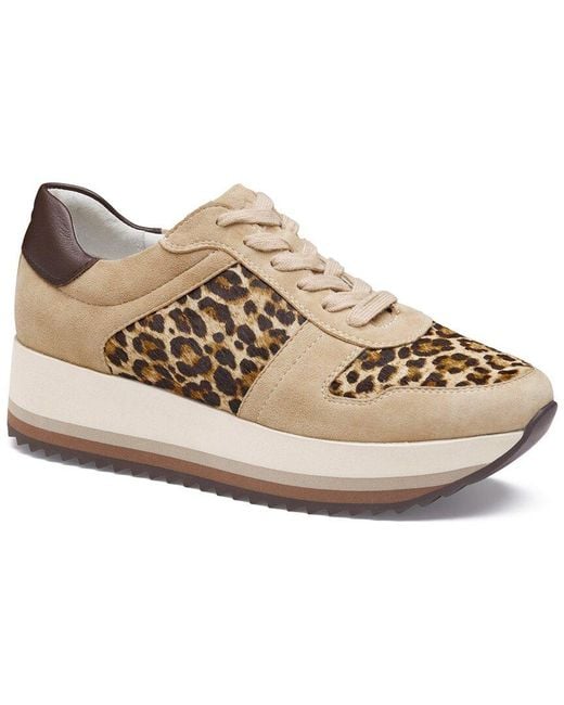 Johnston & Murphy Natural Gracie Suede & Haircalf Sneaker