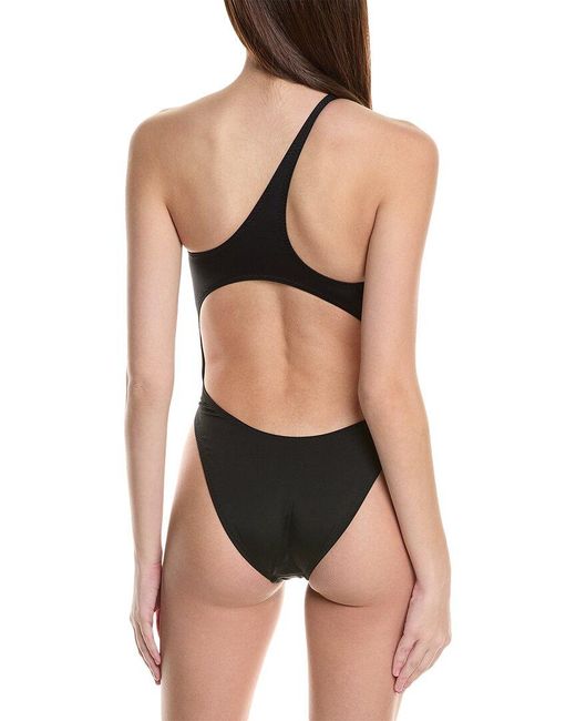 Norma Kamali Black One-Shoulder One-Piece