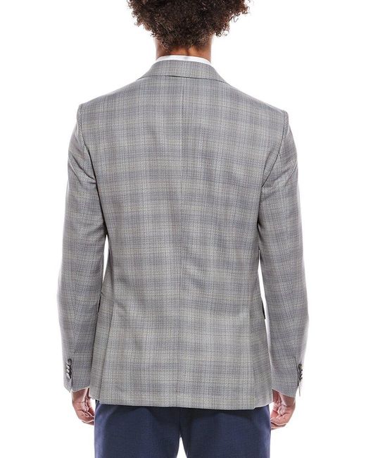 Boss Gray Hutson Slim Fit Wool Blazer for men