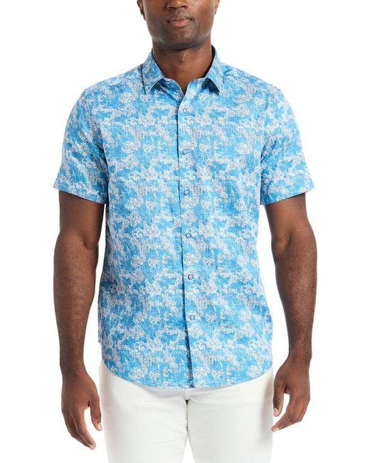 Robert Graham Blue Malham Woven Shirt for men