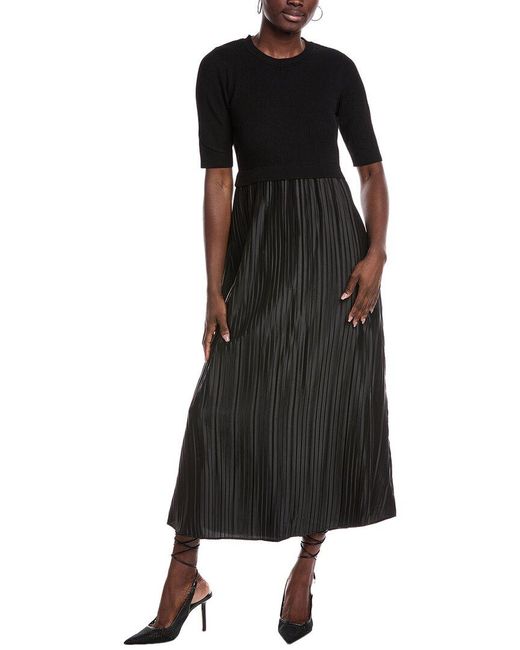 Nanette Lepore Black Pleated Maxi Dress