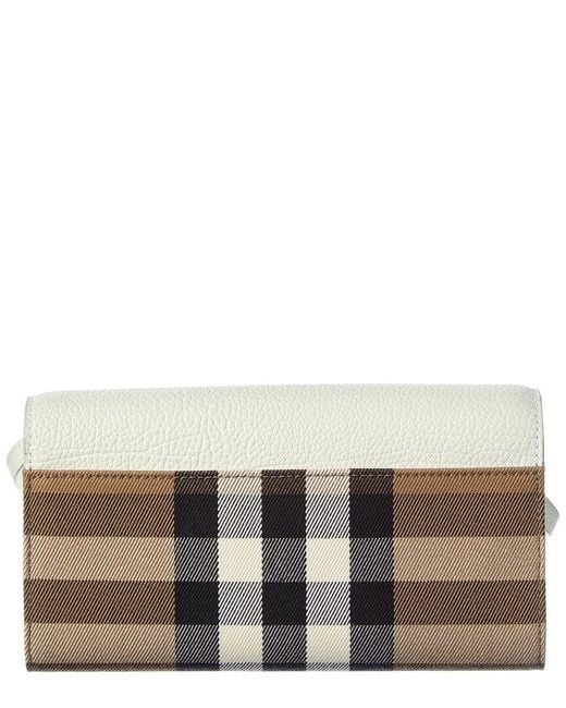 Burberry Natural Check Canvas & Leather Crossbody