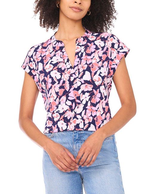 Vince Camuto Blue V-Neck Blouse