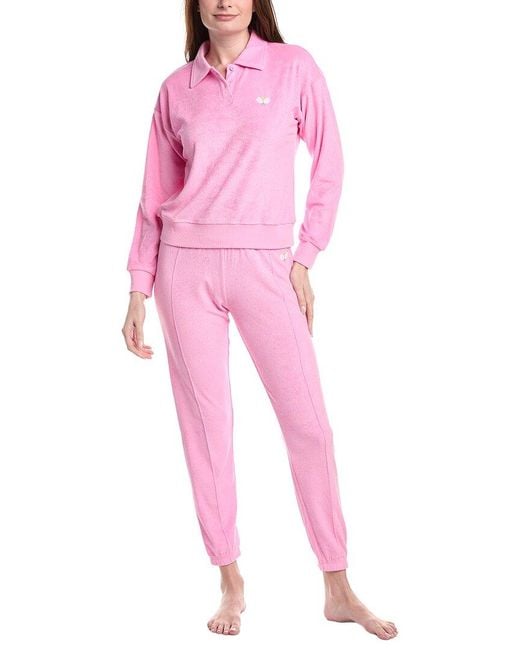 Pj Salvage Pink Happiest On The Court Pajama Set