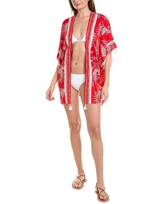 La Blanca Red Tapestry Kimono