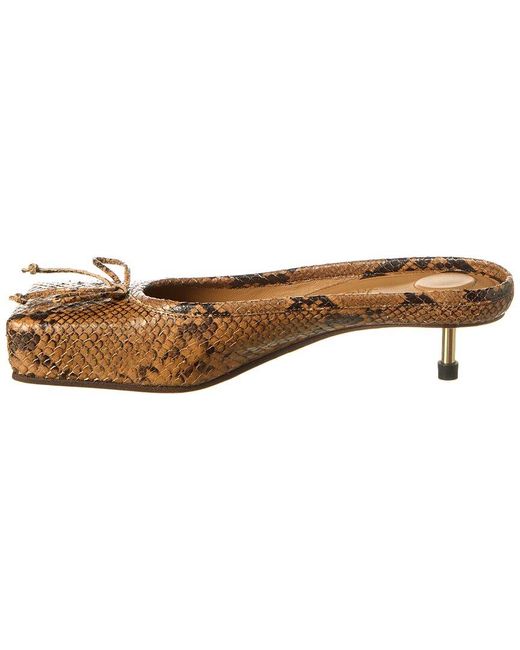 Jacquemus Brown Snake-Embossed Leather Mule