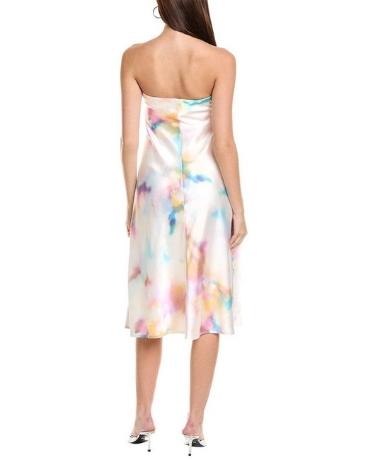 Robe Midi Monique Lhuillier Blanche 'Swiss Dot' - Taille 4, Neuve Avec étiquette, Manches 3/4