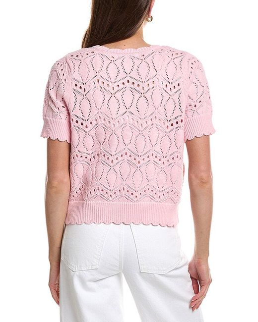 Design History Pink V-Neck Bow Cardigan