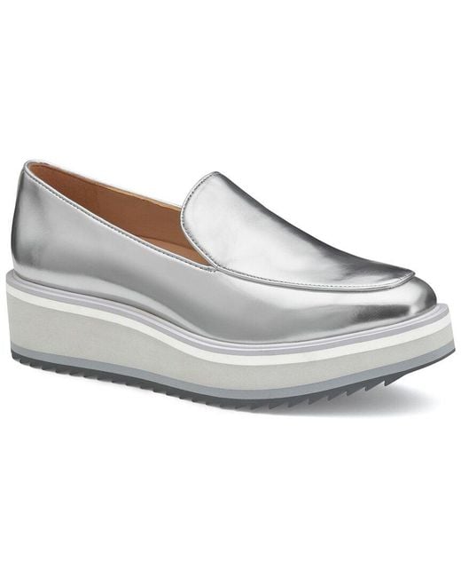Johnston & Murphy White Gracelyn Leather Loafer
