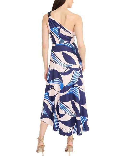 Maggy London Blue One Shoulder Dress