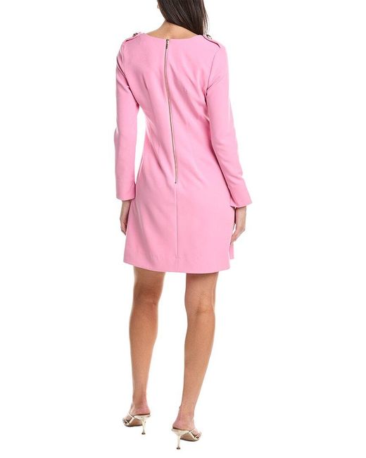 Tahari Pink Long Sleeve Mini Dress